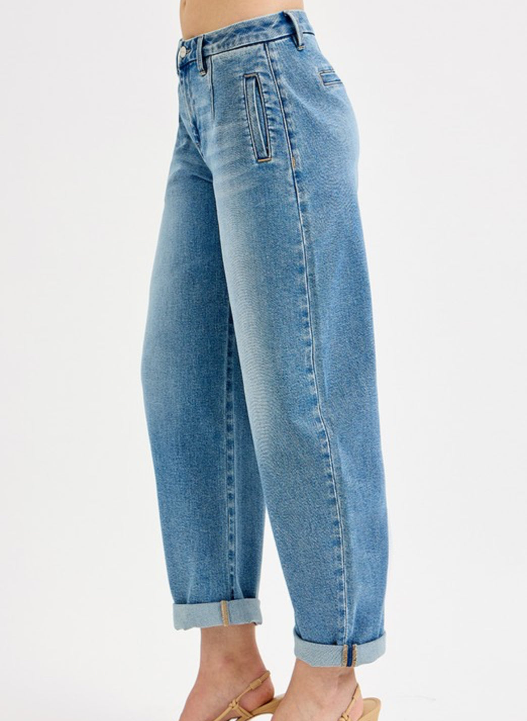 Lucie Slouchy Barrel Roll Up Trouser Jeans