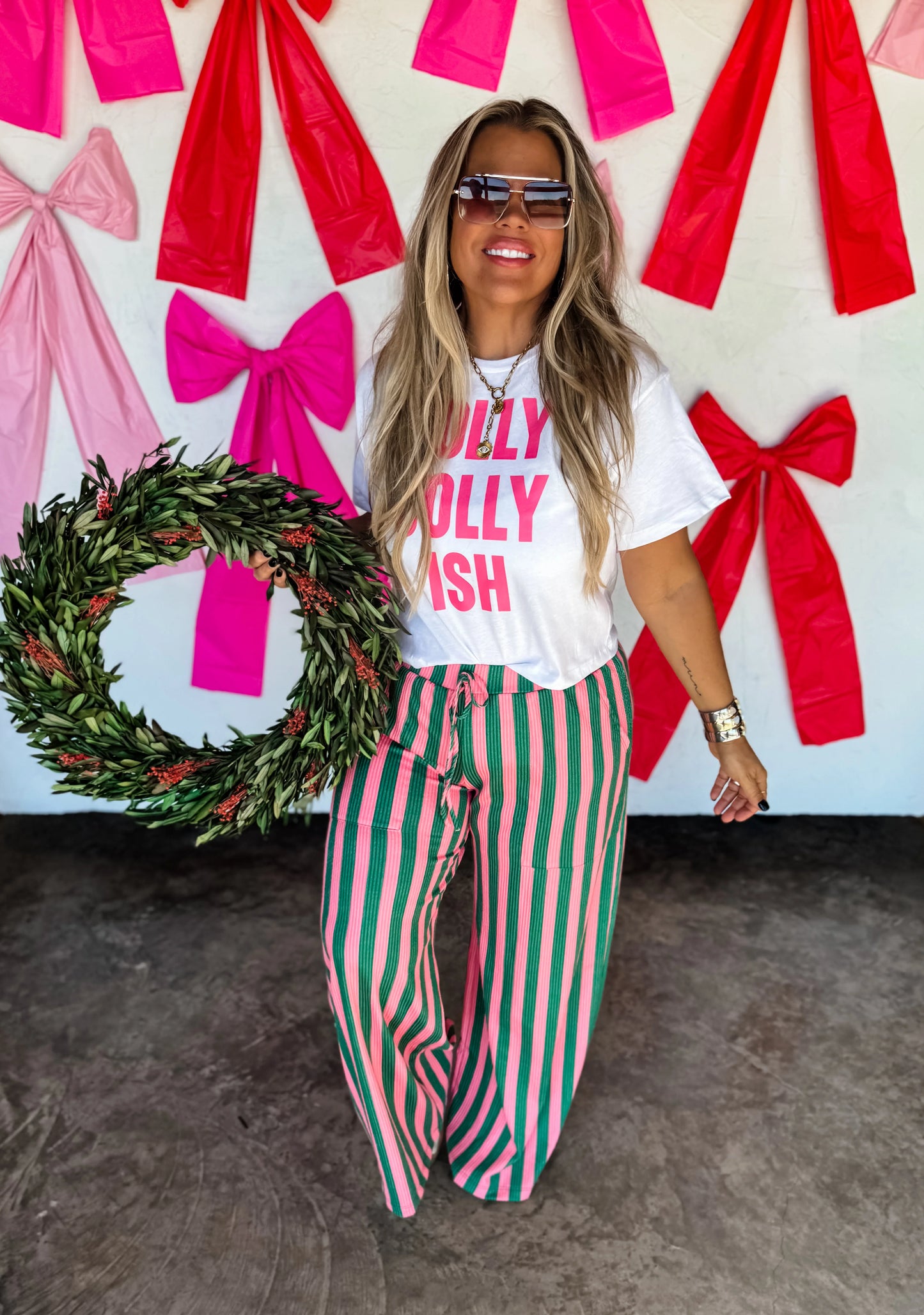 {DIBS} Christmas Haddie Wide Leg Pants
