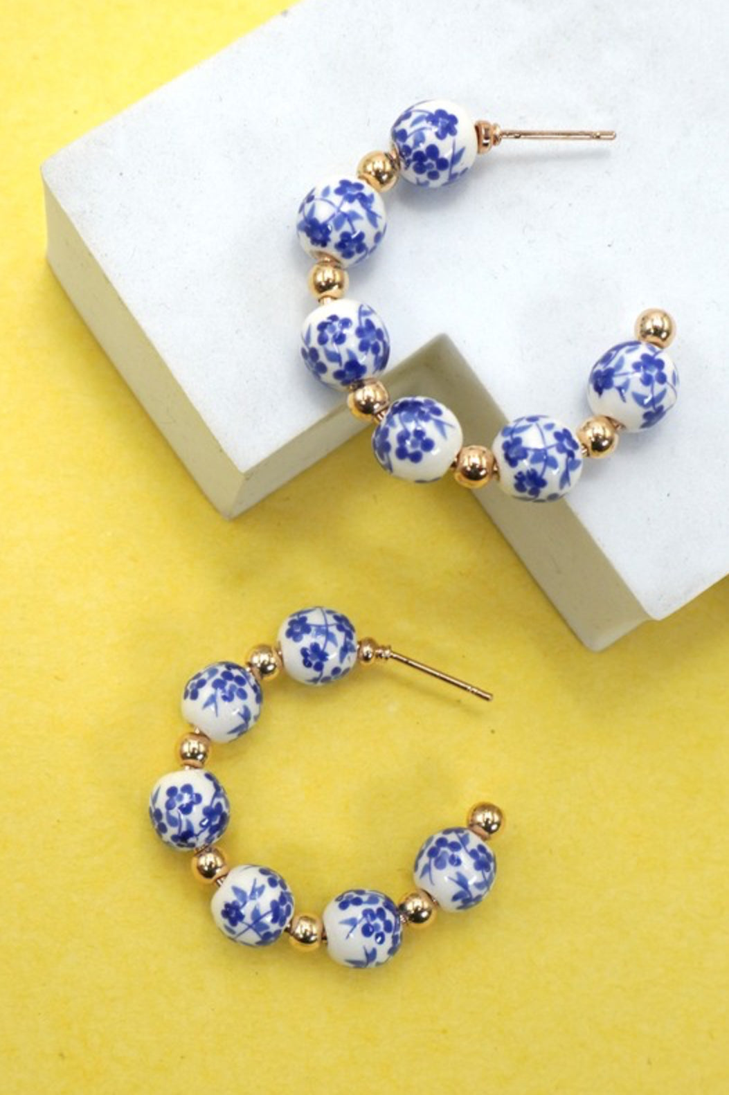 OLD MONEY PORCELAIN HOOPS