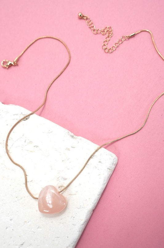 ROSE QUARTZ HEART NECKLACE