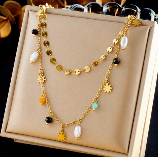 LAYERED SEED BEAD NECKLACE