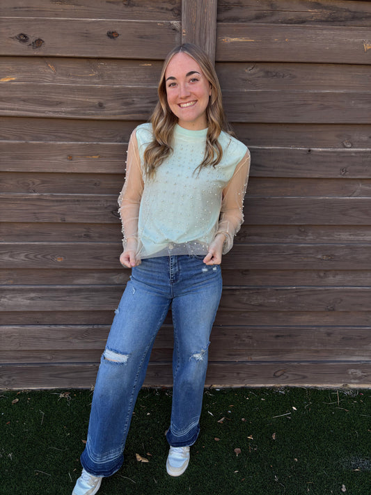 Pearl & Gem Mesh Top (M)