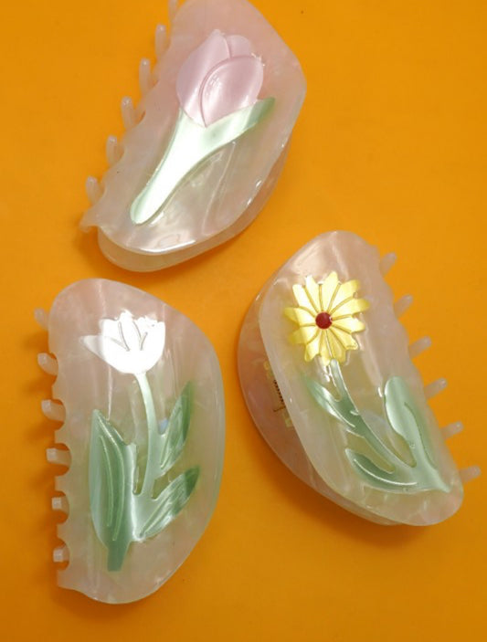 JUMBO FLOWER HAIR CLAW CLIPS