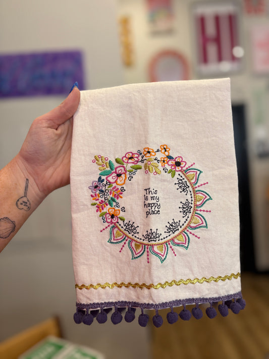 This is my Happy Place Hand Sewn Dishcloth