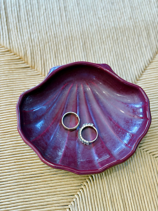 CERAMIC SEASHELL TRINKET TRAY