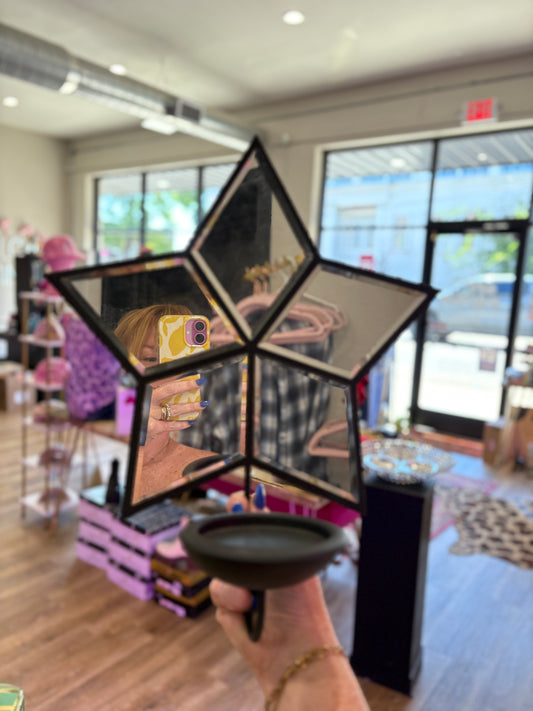 Mirrored Star Mount Candle Holder