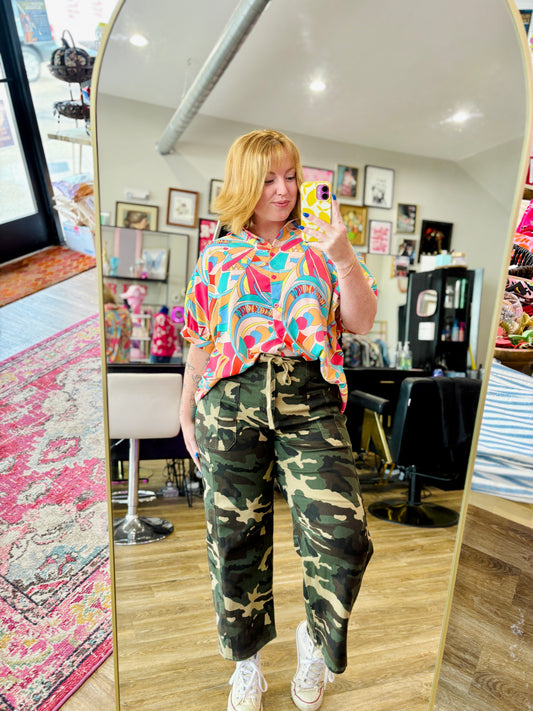 Camo Barrel Stretch Jeans