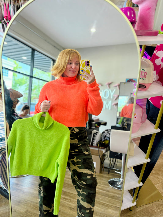 Neon Lights Turtle Neck Sweater
