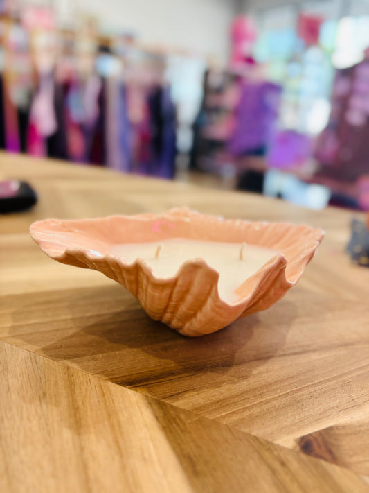 Ceramic Seashell Candle (R+B Coconut + Santal)