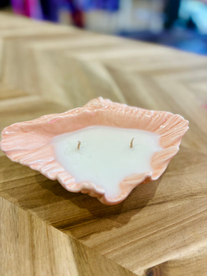 Ceramic Seashell Candle (R+B Coconut + Santal)