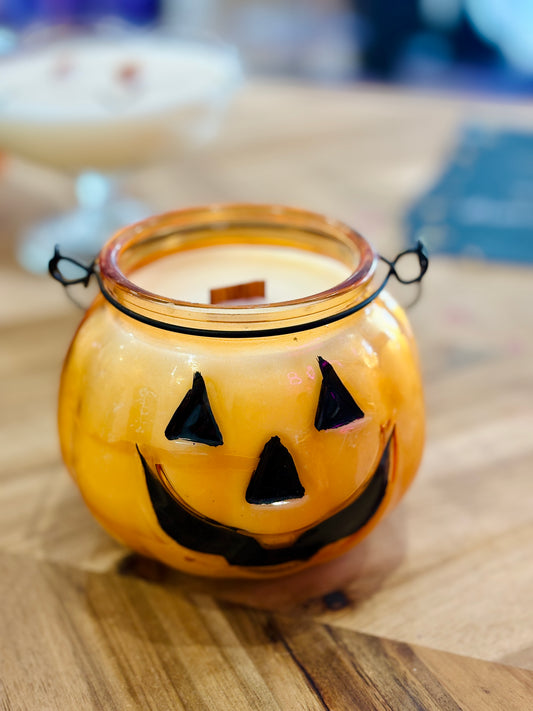 Jack O' Lantern Glass Candle (R+B Central Park)