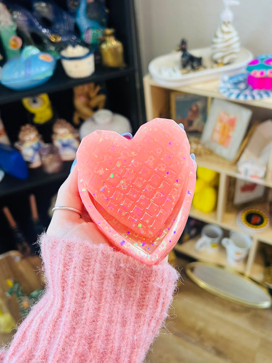 Handmade Resin Heart Trinket Case