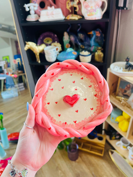 Handmade Ceramic Heart Plate