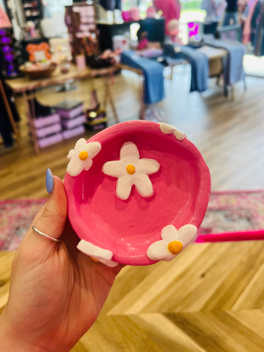 Handmade Daisy & Pink Tray
