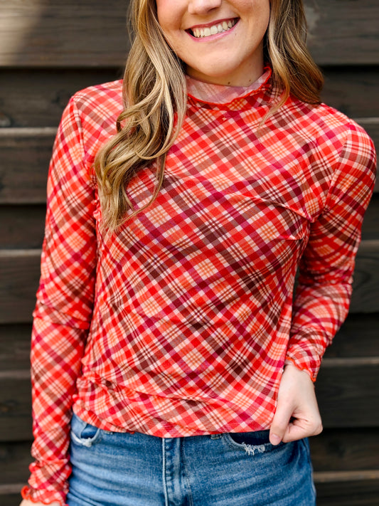 Falling For You Mesh Top
