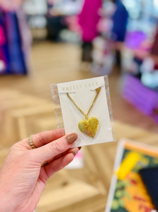 Oversized Heart Locket Necklace
