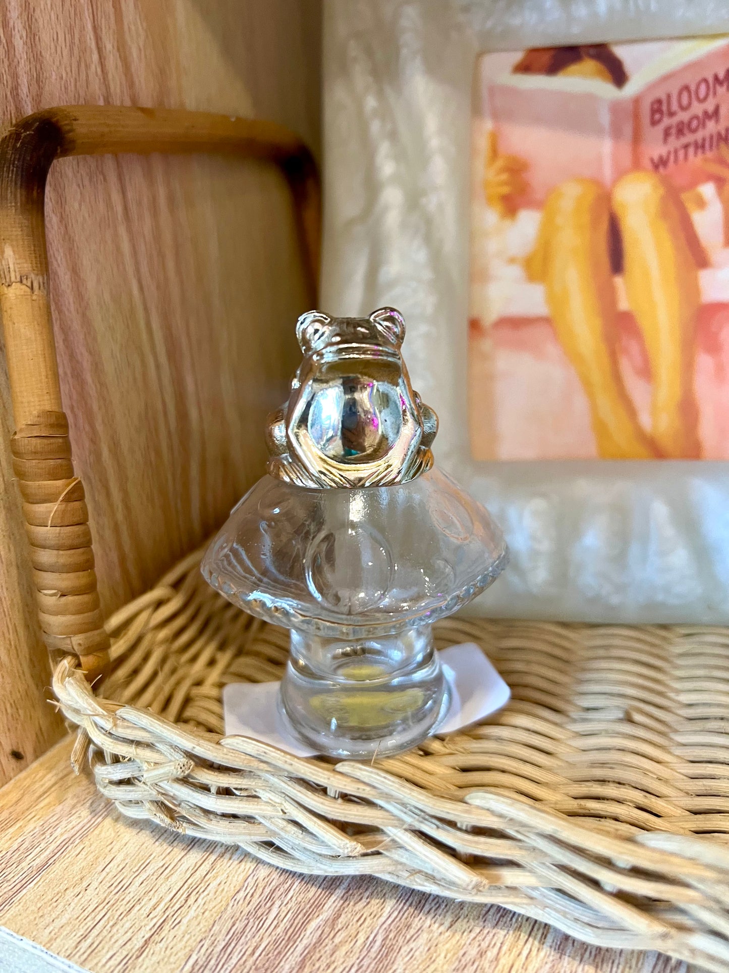 Vintage Avon Fairytale Frog Mushroom Decanter