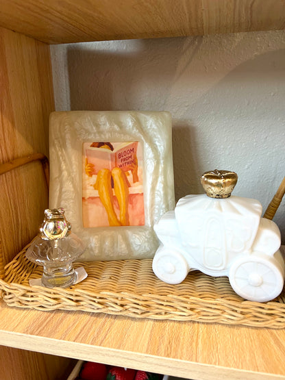 Vintage 1960s Avon Royal Coach Collectible Milk Glass Scent Bottle Decanter