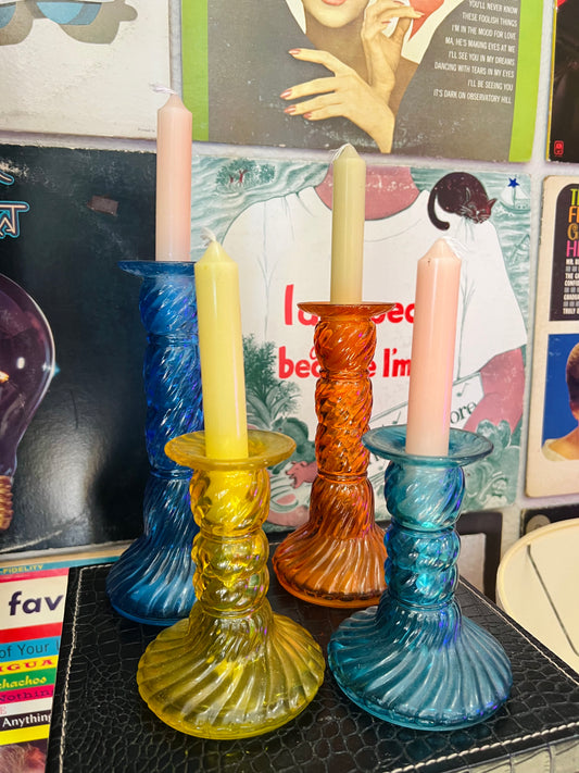 Colorful Crystalized Candle Sticks (set of 4)