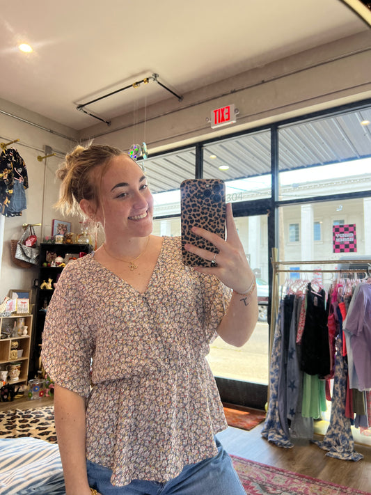 Floral Baby Doll Blouse M