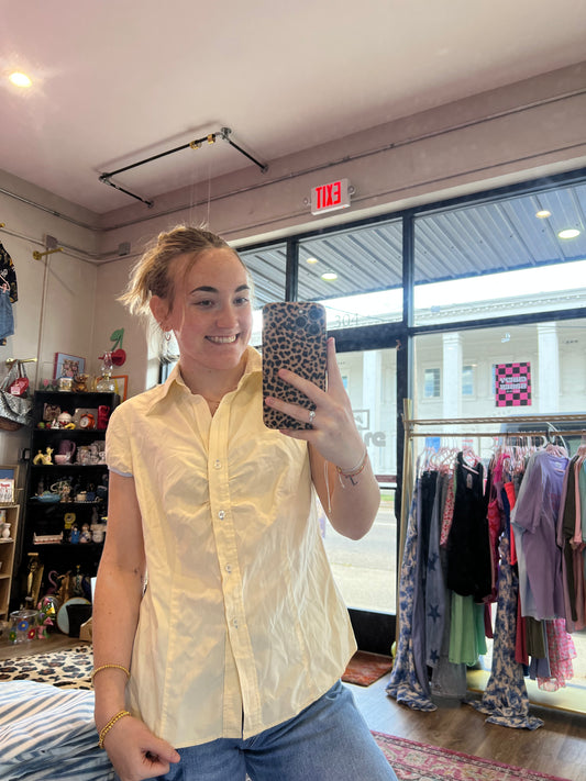 Vintage Tommy Hilfiger Butter Yellow Top L