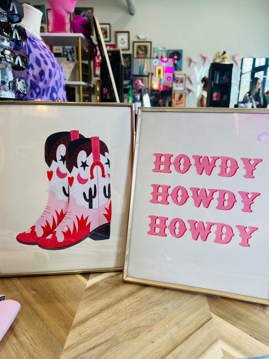 Girly Cowboy Boots Frame