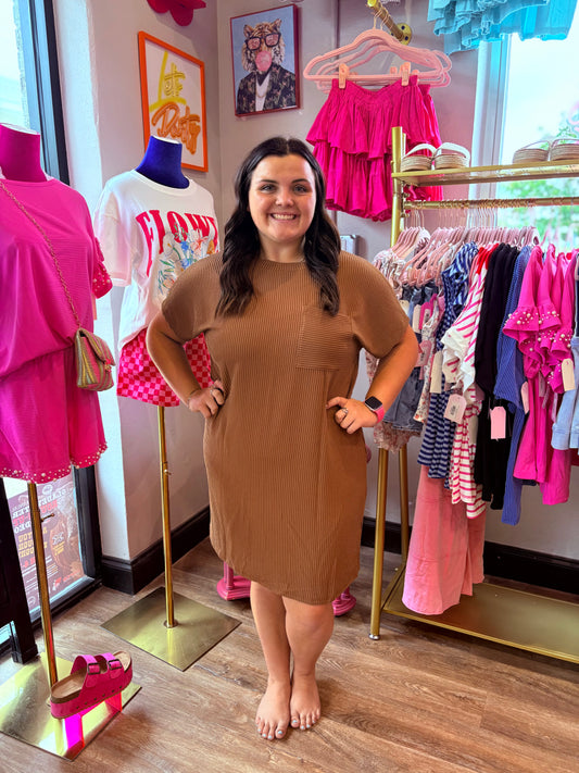 WEAR EVERYWHERE RIBBED POCKET DRESS