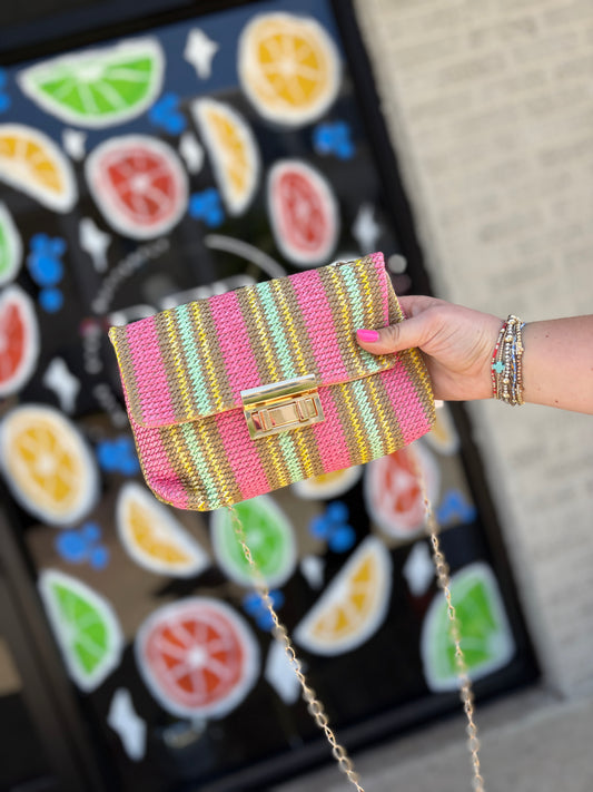 PAISLEE WOVEN SHOULDER BAG